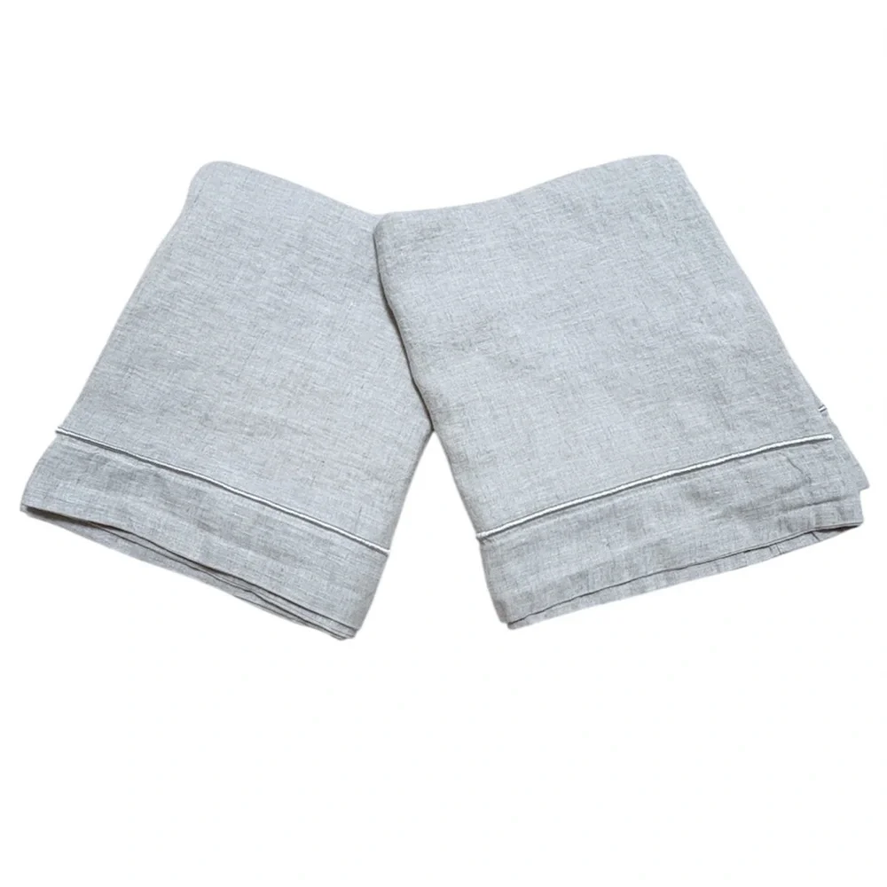 Simple & Opulence King Linen Pillowcase Shams Set of 2 Natural Flax